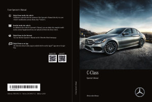 2018 Mercedes Benz C Class Sedan Quick Reference Guide Manual